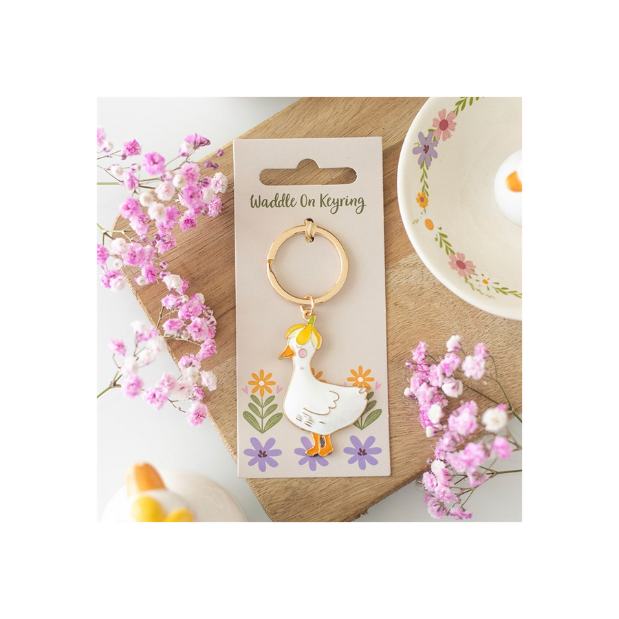 Waddle On Duck Keyring. Product image.