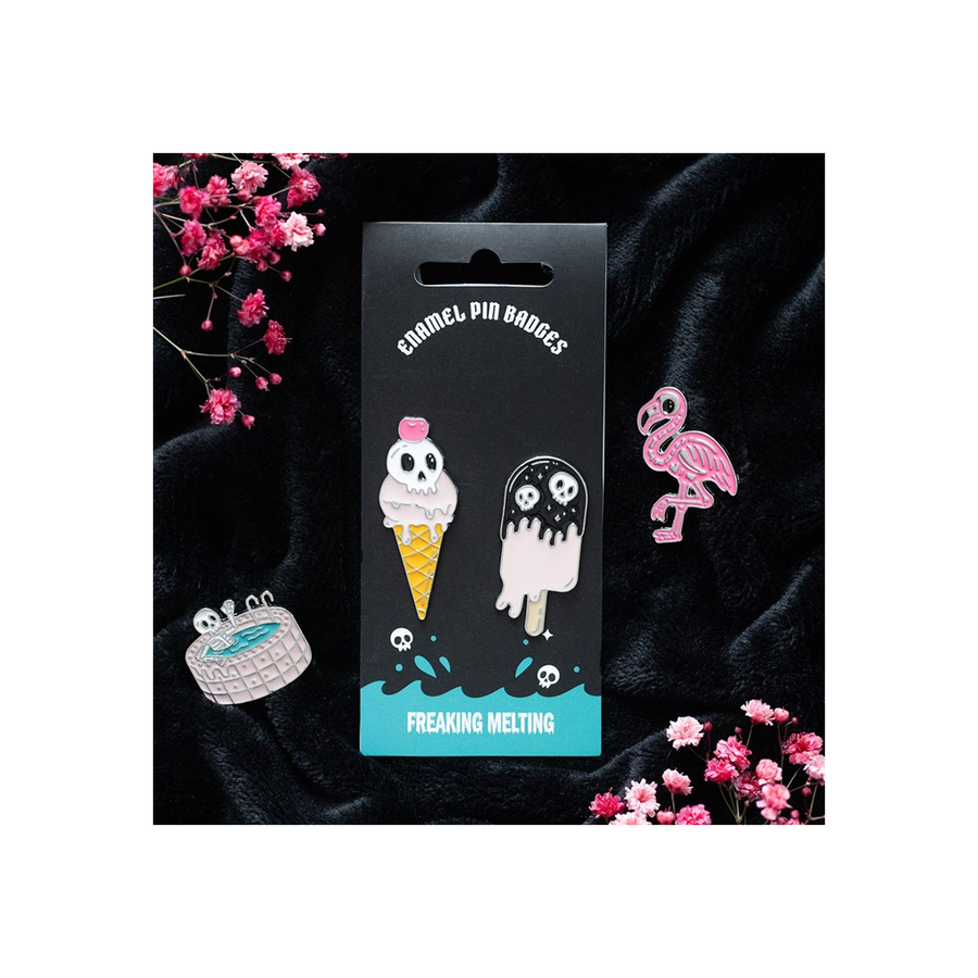Freaking Melting Ice Cream Enamel Pin Badges