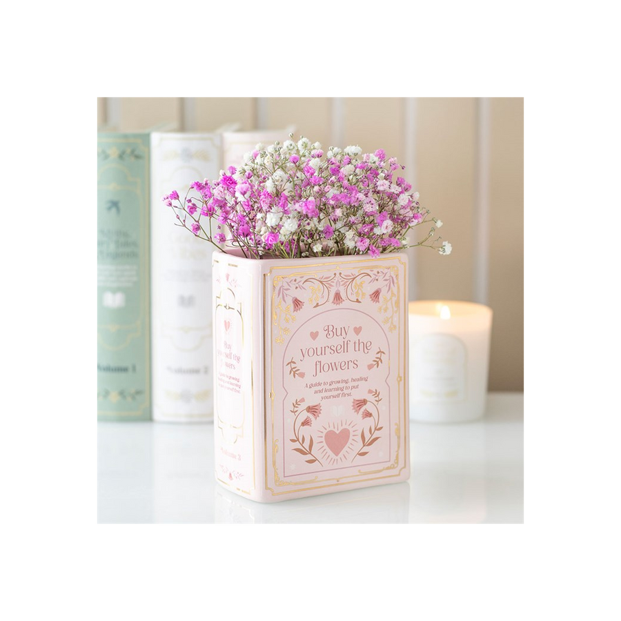 Pink Book Shaped Vase
