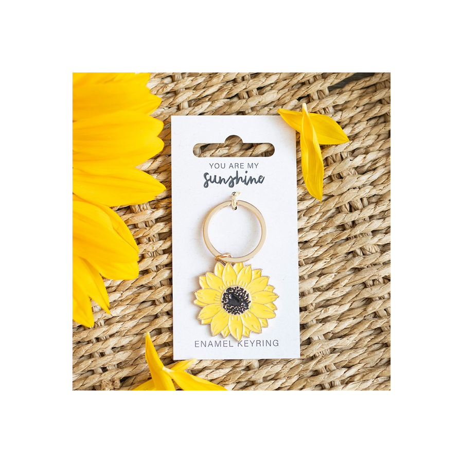 You Are My Sunshine Sunflower Keyring. Product image.