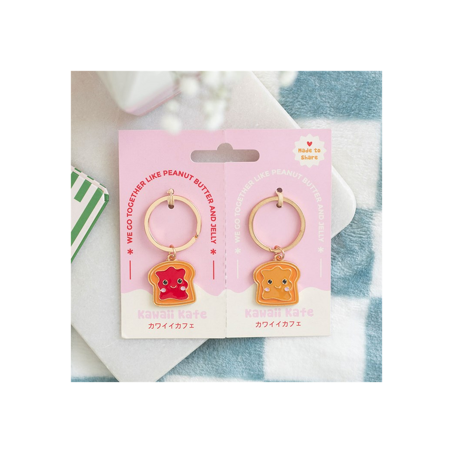 Set of 2 Peanut Butter and Jelly Keyrings