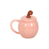 Pink Curly Pumpkin Lidded Mug