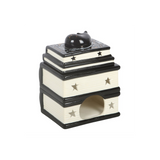 Black Cat Book Stack Oil Burner with Cat
