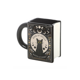 Black Cat Magick Book of Spells Book Shaped Mug