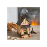 Pink House Incense Cone Burner with Pumpkins