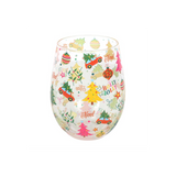 Nostalgic Christmas Print Stemless Glass