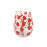 Apple Print Stemless Glass