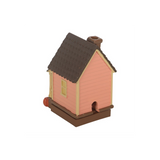 Pink House Incense Cone Burner with Pumpkins