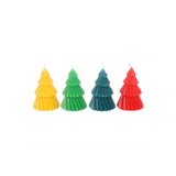 Set of 4 Colourful Christmas Tree Candles