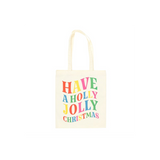 Holly Jolly Christmas Polyester Tote Bag