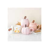Pink Curly Pumpkin Lidded Mug