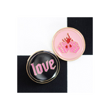 Flaming Dice and Love Pin Badge Set