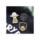 Glow in the Dark UFO Enamel Pin Badge