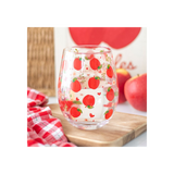 Apple Print Stemless Glass