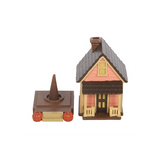 Pink House Incense Cone Burner with Pumpkins