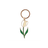 White Tulip Keyring. Product image, view 3.