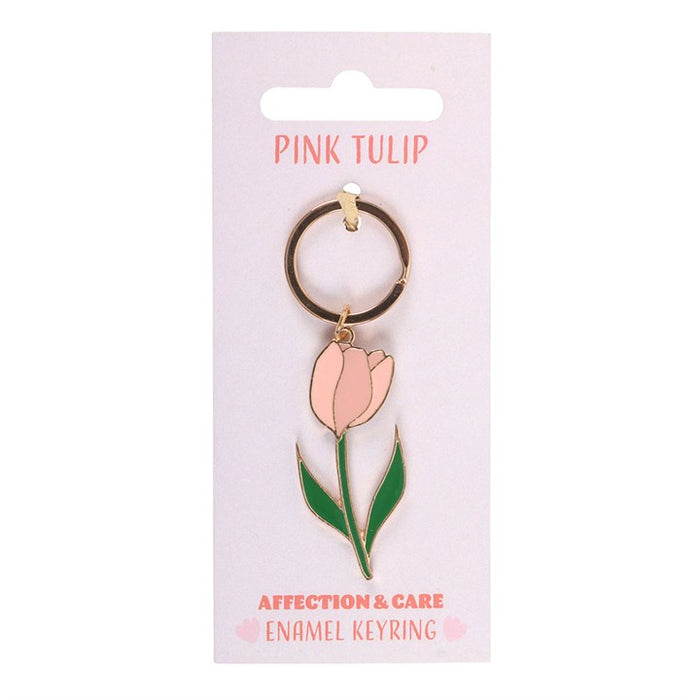 Pink Tulip Keyring. Product image, view 2.