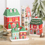 Red Christmas House Incense Cone Burner