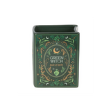 Green Witch Book Shaped Vase
