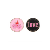 Flaming Dice and Love Pin Badge Set