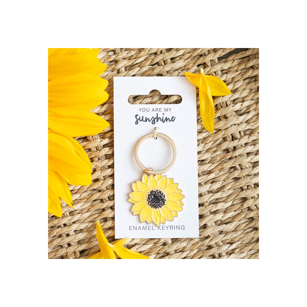 You Are My Sunshine Sunflower Keyring. Product image.