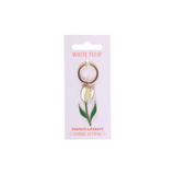 White Tulip Keyring. Product image, view 2.