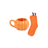 Pumpkin Shaped Mug and Socks Set