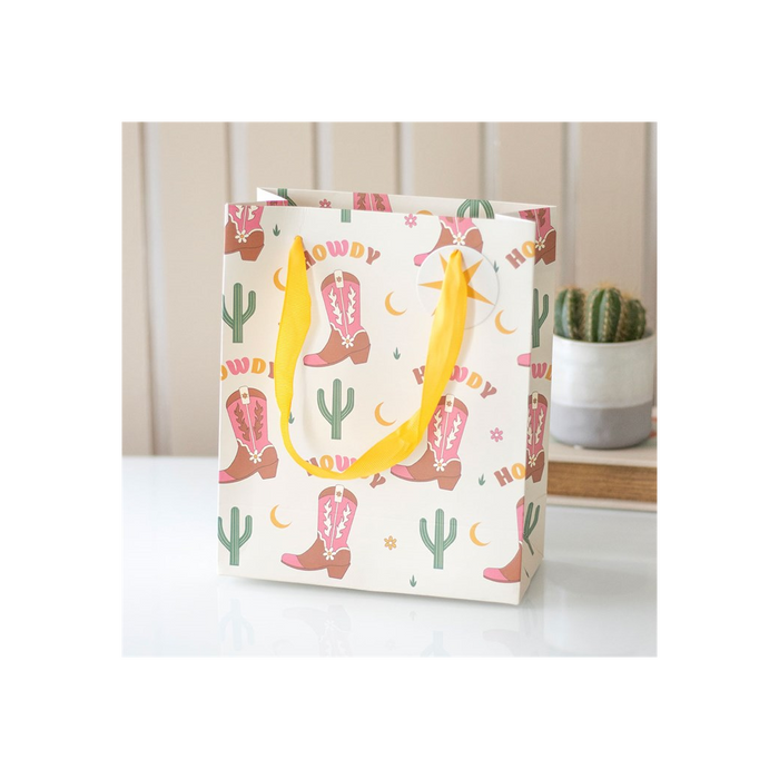 23cm Cowboy Boot Print Gift Bag