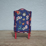 1:12 Scale Queen Anne Dollhouse Armchair – Blue Alice in Wonderland Classic Miniature image 2