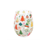Nostalgic Christmas Print Stemless Glass
