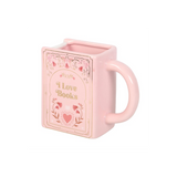 I Love Books Pink Book Shaped Mug