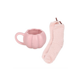 Pink Pumpkin Mug and Socks Set