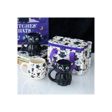 Cute and Creepy Cat Print Rounded Mug