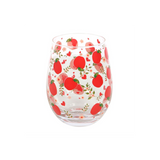 Apple Print Stemless Glass