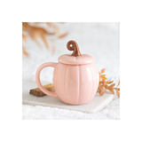 Pink Curly Pumpkin Lidded Mug