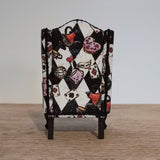 1:12 Scale Queen Anne Style Wingback Armchair – Alice in Wonderland Miniature