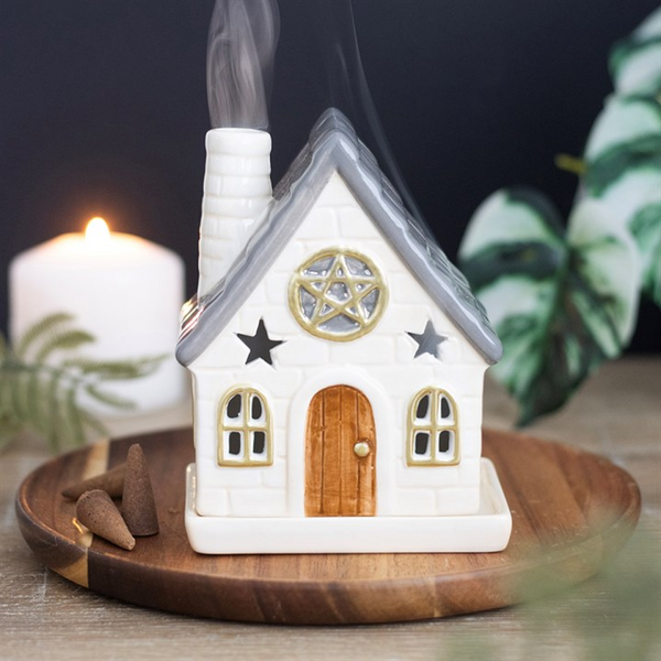 Stone Cottage Incense Cone Holder. Product image.