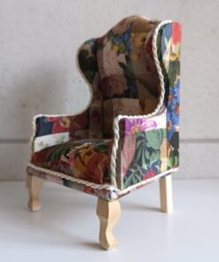 Alternative view of Limited Edition Liberty Patchwork 1:12 Scale Dollhouse Armchair – Miniature Wingback Chair