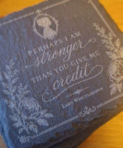 Custom Bridgerton themed slate coaster gift
