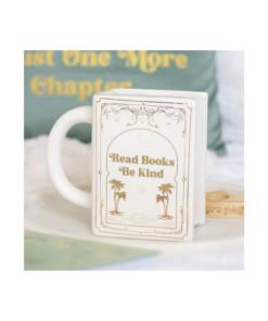 Read Books Be Kind White Book Shaped Mug