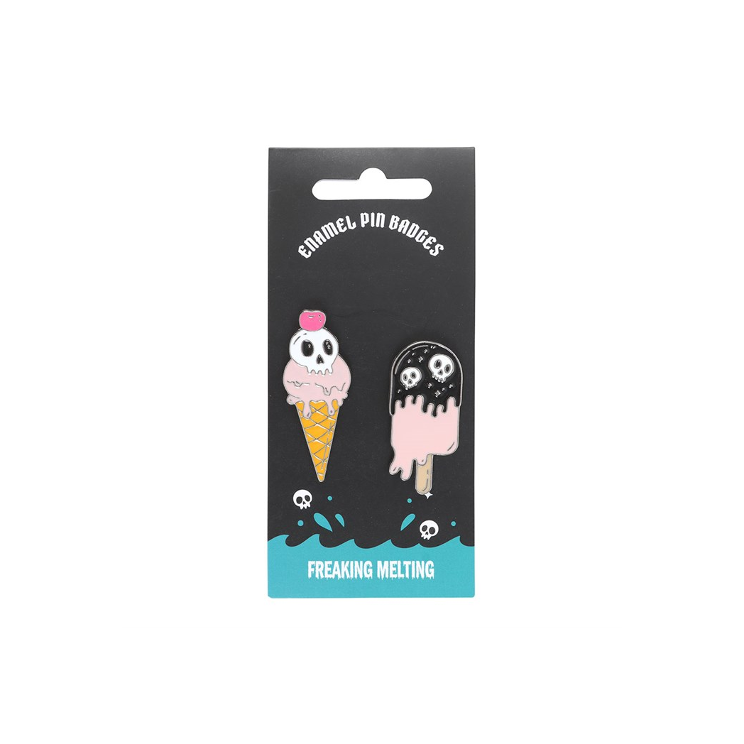 Freaking Melting Ice Cream Enamel Pin Badges - Image 2