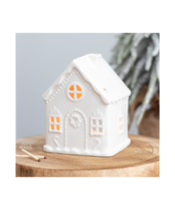 White Gingerbread House Tealight Holder