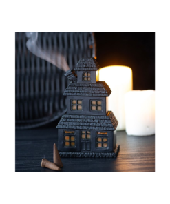 Black Haunted House Incense Cone Holder