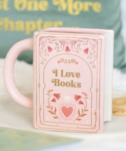 I Love Books Pink Book Shaped Mug