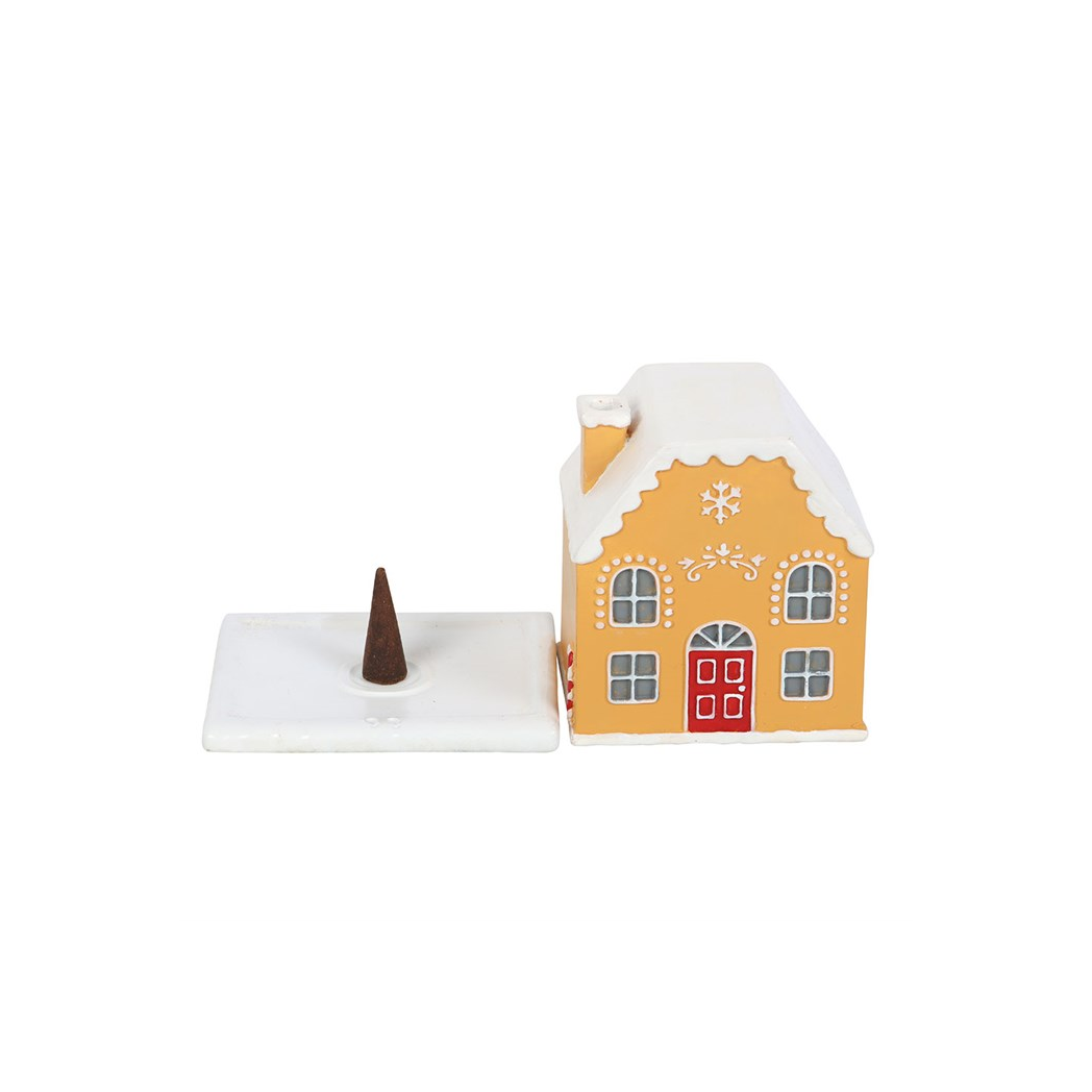 Candy Cane Gingerbread House Incense Cone Holder - Image 3